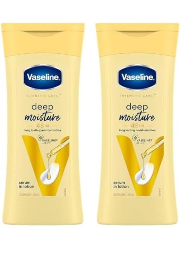Vaseline Intensive Care Deep Moisture Body Lotion 200 ml (Pack of 2) - Image 1